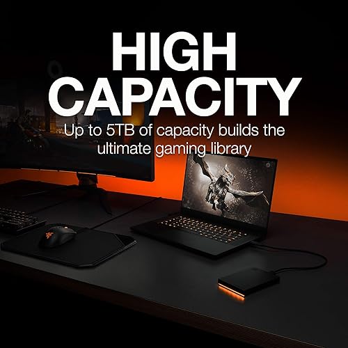 Seagate FireCuda Gaming Hard Drive External Hard Drive 1TB - USB 3.2 Gen 1, RGB LED Lighting for PC and Mac with Rescue Services (STKL1000400) Gaming HDD 1TB Gaming