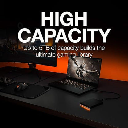 Seagate FireCuda Gaming Hard Drive External Hard Drive 1TB - USB 3.2 Gen 1, RGB LED Lighting for PC and Mac with Rescue Services (STKL1000400) Gaming HDD 1TB Gaming