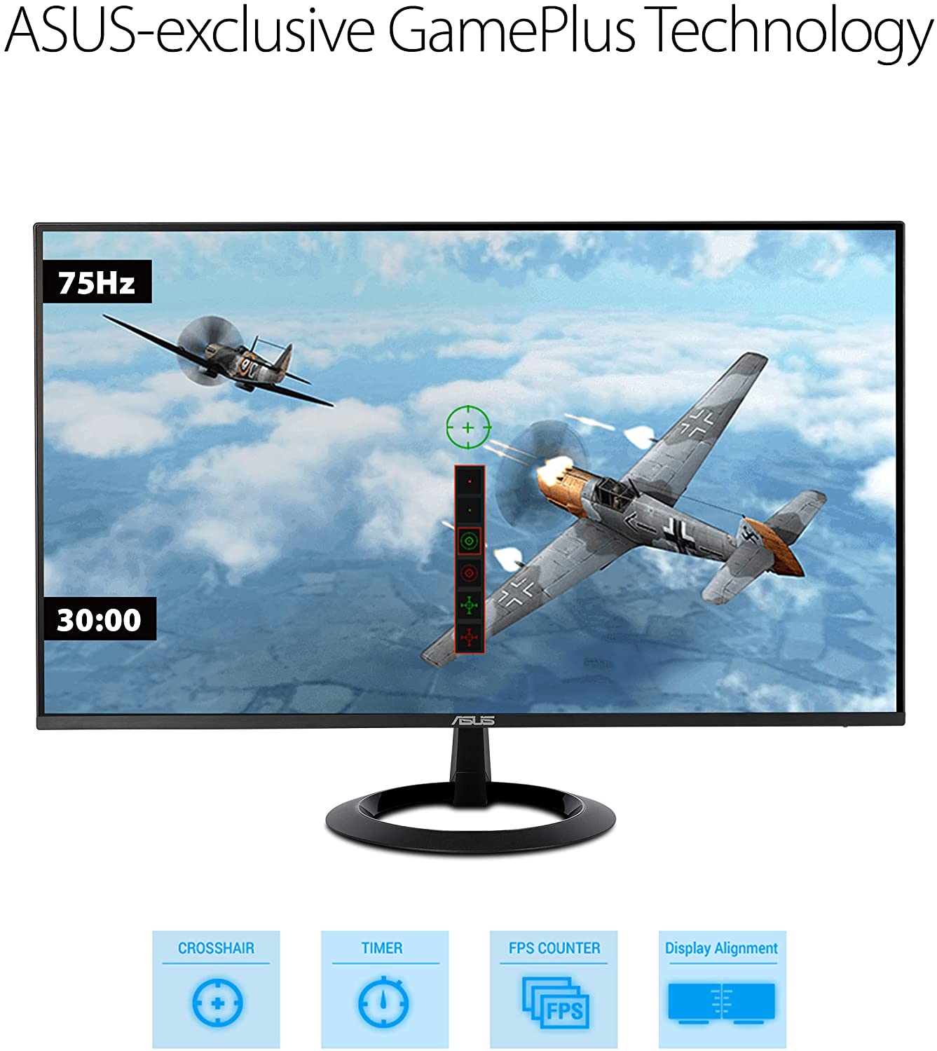 ASUS 23.8” 1080P Monitor (VZ24EHE) - Full HD, IPS, 75Hz, 1ms, Adaptive-Sync/FreeSync, Low Blue Light, Flicker Free, Ultra-Slim, VESA Mountable, Frameless, HDMI, VGA 23.8" IPS FHD 1ms 75hz Frameless