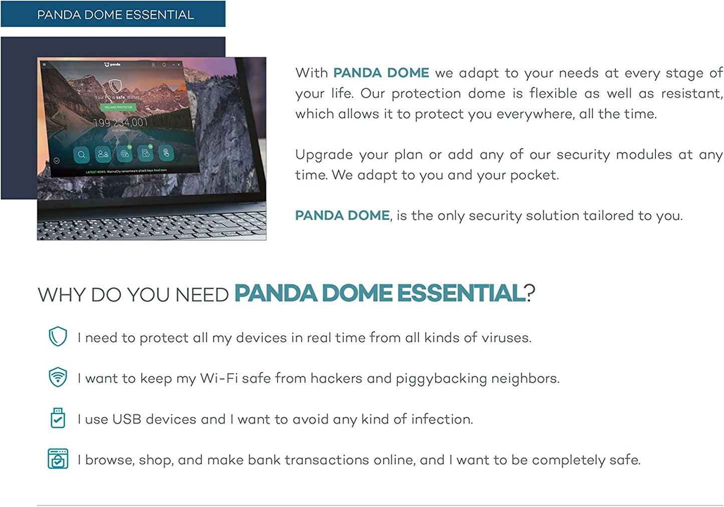 WatchGuard Panda Dome Essential - 1 Year - 5 Licenses (WGDOE031)