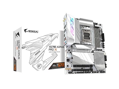 GIGABYTE X670E AORUS PRO X (AM5/ LGA 1718/ AMD/ X670E/ EATX/ 5-Year Warranty/ DDR5/ Quad M.2/ PCIe 5.0/ USB 3.2 Gen2X2 Type-C/WiFi 7/ Intel 2.5GbE LAN/Q-Flash Plus/EZ-Latch Plus/Motherboard)