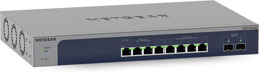 NETGEAR 10-Port 10G Multi-Gigabit Ethernet Smart Switch (MS510TXM) - Managed, 8 x Multi-gig Ports, 2 x 10G SFP+, Optional Insight Cloud Management, Desktop or Rackmount, Limited Lifetime Protection 10 port | Multi-Gig | 2xSFP+