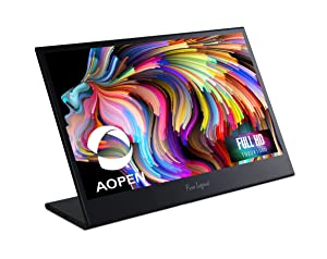 AOPEN Portable Monitor 16PM6QT bmiux 15.6-inch Full HD (1920 x 1080) Portable IPS Touch Monitor (2 x USB Type-C &amp; 1 x Mini HDMI Port)