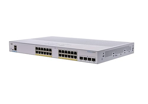 CISCO DESIGNED Business CBS250-24P-4X Smart Switch | 24 Port GE | PoE | 4x10G SFP+ | Limited Lifetime Protection (CBS250-24P-4X) 24-port GE / PoE+ / 195W / 4 x 10G uplinks