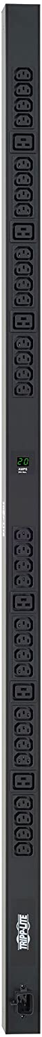 Tripp Lite Metered PDU, 20A, 38 Outlets (6-C19 &amp; 32-C13), 200-240V, C20/L6-20P 10 ft. Cord, 0U Vertical Rack-Mount Power (PDUMV20HV)