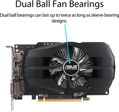 ASUS Phoenix AMD Radeon RX 550 Graphics Card (PCIe 3.0, 4GB GDDR5 Memory, HDMI, DisplayPort, DVI-D, FreeSync, IP5X Dust Resistant, Dual Ball Fan Bearings, Auto-Extreme, Compact Design)