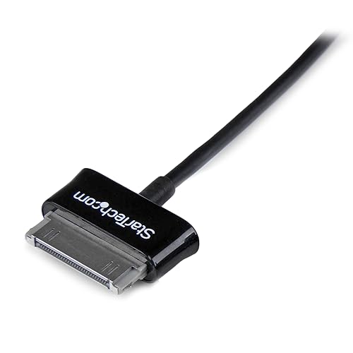 StarTech.com 3m Dock Connector to USB Cable for Samsung Galaxy Tab - USB to Samsung 30 pin Charge and Sync Data Cable - 3 meter, Black (USB2SDC3M) Galaxy Tab Dock Connecter 10 ft / 3m