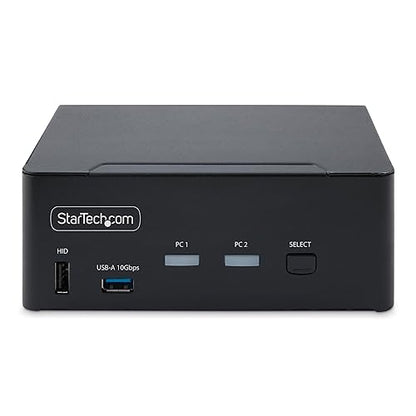 StarTech.com 2-Port Dual-Monitor DisplayPort 1.4 KVM Switch, 8K 60Hz / 4K 144Hz, 2X USB 3.2 10Gbps Ports, TAA Compliant