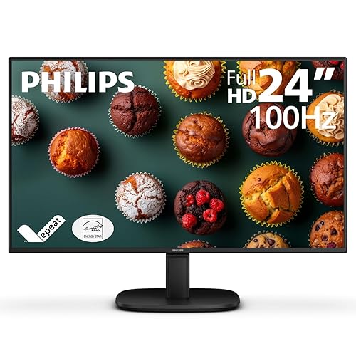 Philips 24B2N2100 24 inch FHD (1920 x 1080) 100Hz Gaming Office Monitor, Energy Star Certified, EPEAT Gold Certification, HDMI & VGA, 4 Year Advance Replacement Warranty 24" FHD EPEAT Gold