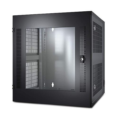 Netshelter Wx 13u W/Threaded Hole Vertical Mounting Rail Glass Front Door Black