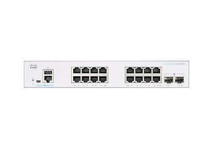 Cisco Business CBS350-16T-E-2G Managed Switch | 16 Port GE | Ext PS | 2x1G SFP | Limited Lifetime Protection (CBS350-16T-E-2G) Switch 16-port GE / 2 x GE Uplinks / External Power Supplier