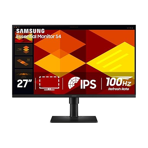 SAMSUNG G40D Series 24-Inch FHD 1080p Computer Monitor, 100Hz, IPS Panel, HDMI, USB Hub,Display Port, Height Adjustable Stand (LS24D402GANXGO),Black