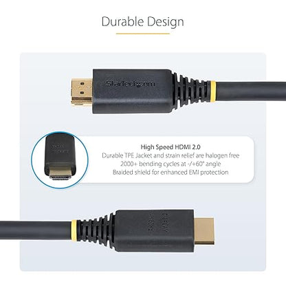 StarTech.com 35ft (10.6m) Active High Speed HDMI Cable, 4K 60Hz/1440p 144Hz, 18Gbps, UHD HDMI 2.0 Cord, TPE Jacket