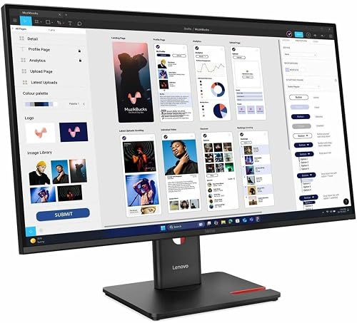Lenovo ThinkVision T32UD-40 32 Class 4K UHD LED Monitor - 16:9 - Eclipse Black
