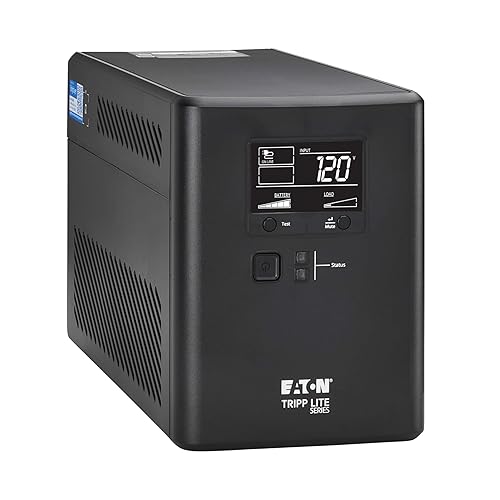 Eaton Tripp Lite Series Cloud-Connected 1000VA UPS Battery Backup & Surge Protector, Remote Management & Monitoring, 600W, 10 Outlets, LCD Screen, Computer UPS, 3-Year Warranty (SMART1000LCDTNC)