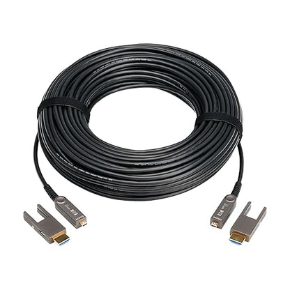 Tripp Lite Long Distance 8K HDMI Fiber Active Optical Cable (AOC), 98 Feet / 30 Meters, Detachable Connectors for Micro-HDMI, UHD 8K@60Hz, HDR, HDCP 2.3, Black (P568FMM-30M-8K6)