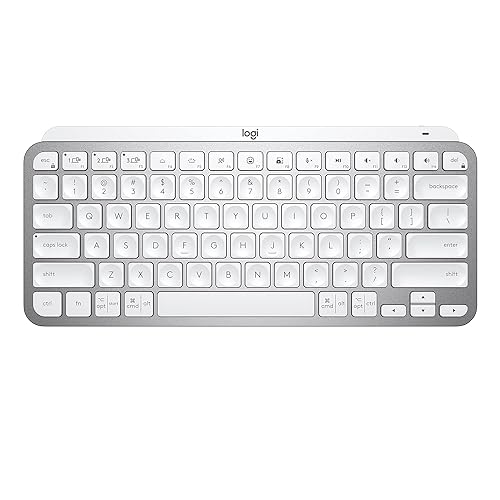 Logitech MX Keys Mini Minimalist Wireless Illuminated Keyboard, Compact, Bluetooth, Backlit, USB-C, Compatible with Apple macOS, iOS, Windows, Linux, Android, Metal Build - Pale Gray MX Keys Mini Pale Grey