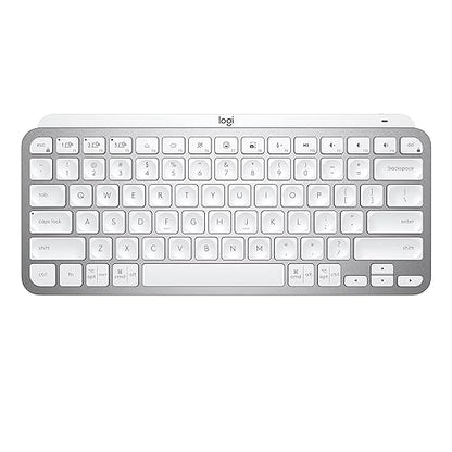 Logitech MX Keys Mini Minimalist Wireless Illuminated Keyboard, Compact, Bluetooth, Backlit, USB-C, Compatible with Apple macOS, iOS, Windows, Linux, Android, Metal Build - Pale Gray MX Keys Mini Pale Grey