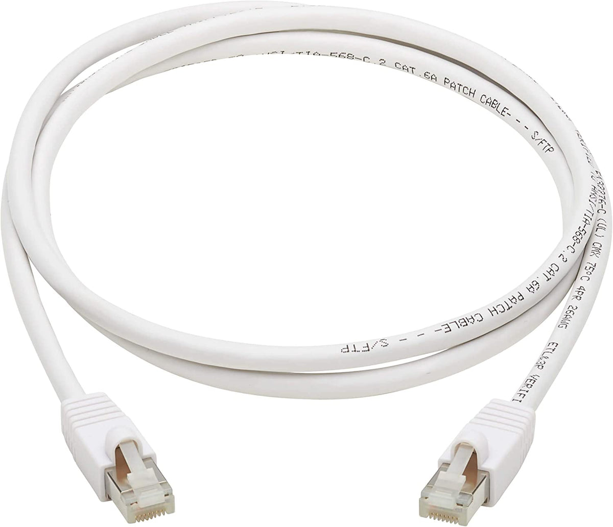 Tripp Lite, Safe-IT, Cat6a PoE Ethernet Cable, Bacteria Resistant, 10G Certified Snagless, S/FTP (RJ45 M/M), 3 Feet / 0.91 Meters, Lifetime Limited Warranty (N262AB-003-WH)