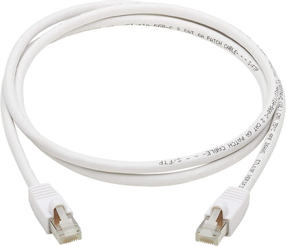 Tripp Lite, Safe-IT, Cat6a PoE Ethernet Cable, Bacteria Resistant, 10G Certified Snagless, S/FTP (RJ45 M/M), 3 Feet / 0.91 Meters, Lifetime Limited Warranty (N262AB-003-WH)