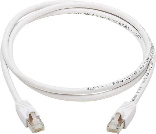 Tripp Lite, Safe-IT, Cat6a PoE Ethernet Cable, Bacteria Resistant, 10G Certified Snagless, S/FTP (RJ45 M/M), 3 Feet / 0.91 Meters, Lifetime Limited Warranty (N262AB-003-WH)