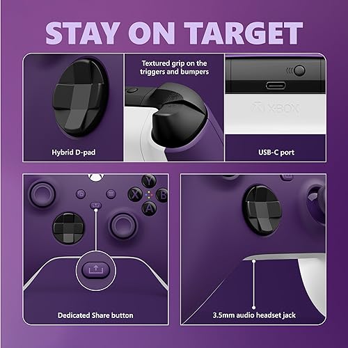 Xbox Wireless Controller – Astral Purple for Xbox Series X|S, One, and Windows Devices Wireless Controllers Astral Purple