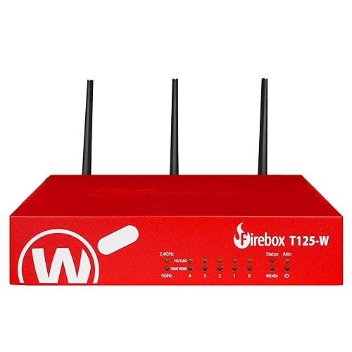WatchGuard Firebox T125-W with 1 Year Total Security Suite - Wi-Fi 7 Firewall, 1x 2.5Gb + 4X 1Gb Ports, High-Speed Security for Remote Offices (WGT126641)