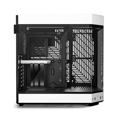 HYTE Y60 Modern Aesthetic Dual Chamber Panoramic Tempered Glass Mid-Tower ATX Computer Gaming Case with PCIE 4.0 Riser Cable Included, White (CS-HYTE-Y60-BW)