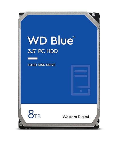Western Digital 8TB WD Blue PC Internal Hard Drive HDD - 5640 RPM, SATA 6 Gb/s, 256 MB Cache, 3.5 - WD80EAAZ