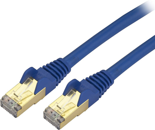 StarTech.com 5ft CAT6a Ethernet Cable - 10 Gigabit Shielded Snagless RJ45 100W PoE Patch Cord - 10GbE STP Network Cable w/Strain Relief - Blue Fluke Tested/Wiring is UL Certified/TIA (C6ASPAT5BL) 5 ft / 1.5m Blue