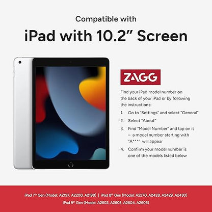 ZAGG - Pro Keys Wireless Keyboard with Trackpad and Detachable Case - Compatible with The Apple iPad 10.2"(Gen 7,8,9) - Charcoal iPad 10.2" w/ Trackpad