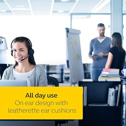 Jabra Evolve 30 II Wired Headset, Stereo, UC-Optimized – Telephone Headset with Superior Sound for Calls and Music – 3.5mm Jack/USB Connection – Pro Headset with All-Day Comfort UC Optimized Stereo Speaker
