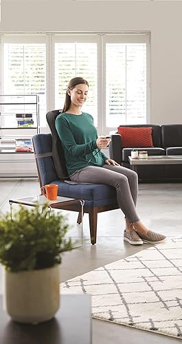 ObusForme Rechargeable Deep Shiatsu Back Massager Cordless with Heat | 3 Massage Zones - Upper, Lower or Full Back | Massage Cushion for Use with Chair