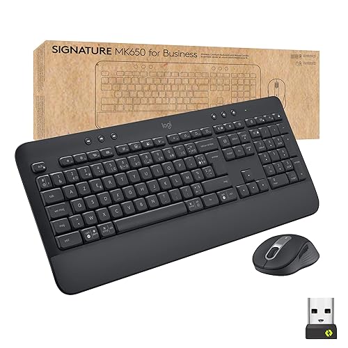 Logitech Signature MK650 for Business, Souris et Clavier sans fil, Logi Bolt, Bluetooth, SmartWheel, certifié à l’International, Windows/Mac/Chrome/Linux - Graphite Graphite French