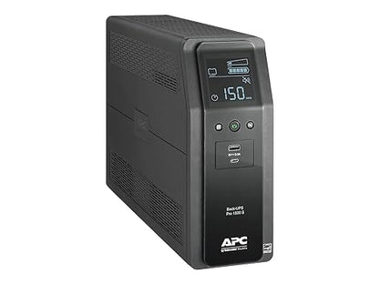 APC by Schneider Electric UPS, 1500VA Sine Wave UPS Battery Backup & Surge Protector, BR1500MS2 Backup Battery with AVR, (2) USB Charger Ports, Back-UPS Pro Uninterruptible Power Supply Sinewave Battery Backup