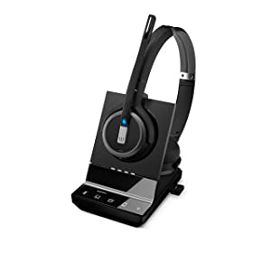 Epos Sennheiser SDW 5066 (507024) - Double-Sided (Binaural) Wireless Dect Headset for Desk Phone Softphone/PC &amp; Mobile Phone Connection Dual Microphone Ultra Noise Cancelling, Black
