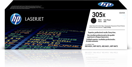 Original HP 305X Black High-yield Toner Cartridge | Works with HP LaserJet Pro 300 M351, HP LaserJet Pro 300 MFP M375, HP LaserJet Pro 400 M451, HP LaserJet Pro 400 MFP M475 Series | CE410X