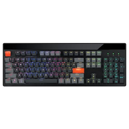 Adesso EasyTouch 1300 Custom Mechanical Keyboard – Wired/Wireless/Bluetooth, RGB, Multi-OS, VIA/QMK Programmable, Hot-Swappable Red Switches, Copilot AI Key, USB-C Rechargeable