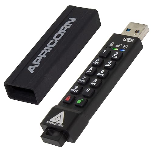 Apricorn Aegis Secure Key 3 NX 128GB 256-Bit Encrypted FIPS 140-2 Level 3 Validated Secure USB 3.0 Flash Drive, ASK3-NX-128GB