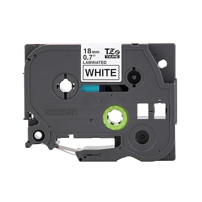 Brother Genuine TZe-241 Black on White Laminated Tape for TZe-Compatible P-Touch Label Makers, 18 mm Wide x 8 m Long