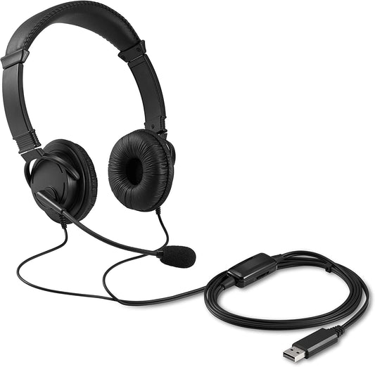 Kensington Hi-Fi USB Headphones with Mic &amp; Volume Control Button (K33065WW)