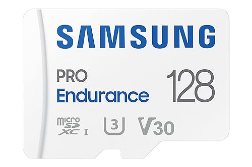 SAMSUNG PRO Endurance 128GB MicroSDXC Memory Card with Adapter for Dash Cam, Body Cam, and security camera – Class 10, U3, V30 (?MB-MJ128KA/AM) New 128GB