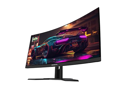 GIGABYTE G27QC A (27 165Hz 1440P Curved Gaming Monitor, 2560 x 1440 VA 1500R Display, 1ms (MPRT) Response Time, 88% DCI-P3, HDR Ready, 1x Display Port 1.2) QHD | 165Hz 1ms | 27 | Height Adj.