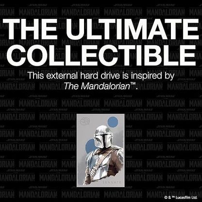 Seagate The Mandalorian Drive Special Edition FireCuda External Hard Drive 2TB Officially-Licensed - 2.5 Inch USB 3.2 Gen 1 Blue LED RGB Lighting With Rescue Services (STKL2000405)