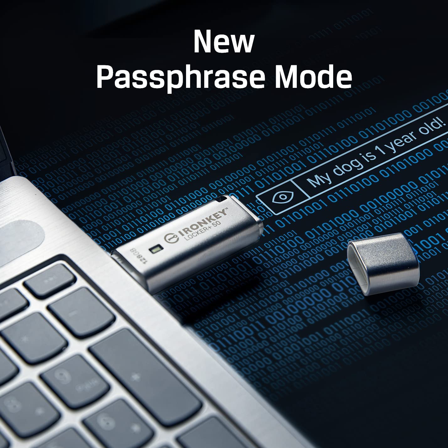 Kingston Ironkey Locker+ 50 128GB Encrypted USB Flash Drive | USB 3.2 Gen 1 | XTS-AES Protection | Multi-Password Security Options | Automatic Cloud Backup | Metal Casing | IKLP50/128GB