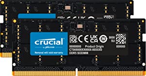 Crucial RAM 32GB Kit (2x16GB) DDR5 5200MHz (or 4800MHz) Laptop Memory CT2K16G52C42S5 32GB Kit (2x16GB) 5200MHZ