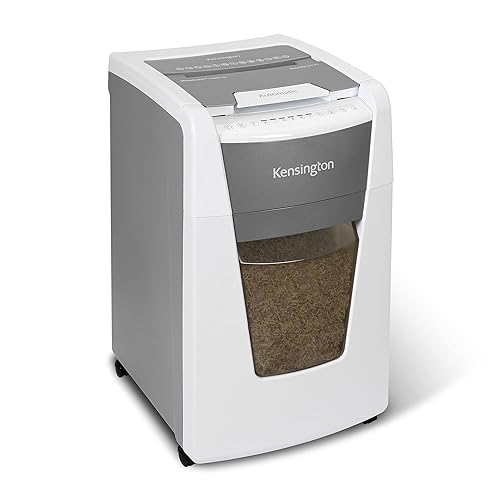 Kensington Paper Shredder - New OfficeAssist 300-Sheet Auto-Feed Micro Cut Anti-Jam Heavy Duty Shredder with 15.8 gallons Pullout Wastebasket, Lockable Chamber and 4 Casters (K52051AM) 15.8-gallon/700-sheet bin