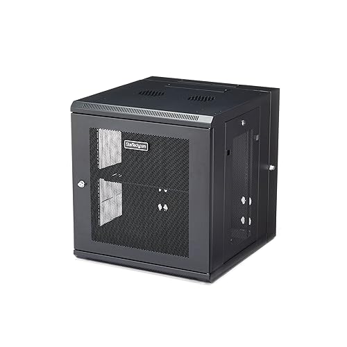 StarTech.com 4-Post 12U Wall Mount Network Cabinet w/ 1U Shelf, 19 Wall-Mounted Server Rack for IT / Data Computer Equipment 12U| 20 Depth Cabinet