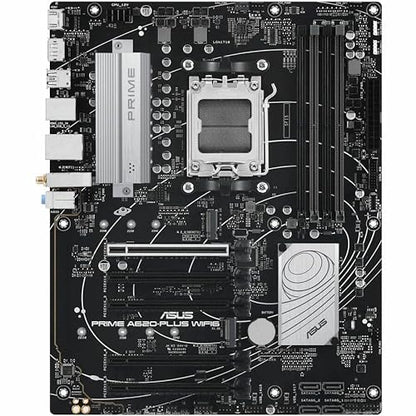 Prime A620-PLUS WIFI6 AMD A620 AM5 ATX Motherboard, DDR5, PCIe 4.0, Dual M.2 Slots, WiFi 6, DisplayPort/HDMI™, Rear & Front USB 5Gbps Type-C®, SATA 6 Gbps, Two-Way AI Noise Cancelation, Aura Sync