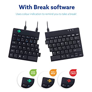 Rgotools R-Go Split Ergonomic Keyboard, QWERTY (US), Black, Wired USB Keyboard (QWERTY (US) / Spilt, Wired/Windows, Linux) Black QWERTY American